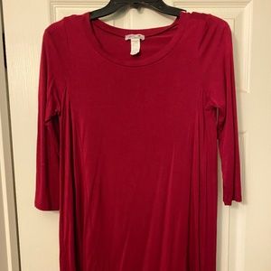 Deep red polo style shirt